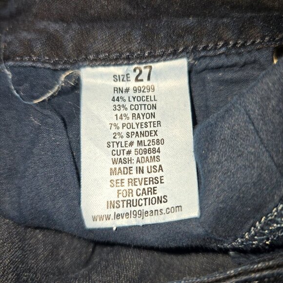 LEVEL 99 LILY SKINNY STRAIGHT LEG DARK DENIUM JEANS WOMENS SIZE 27 - Picture 5 of 6